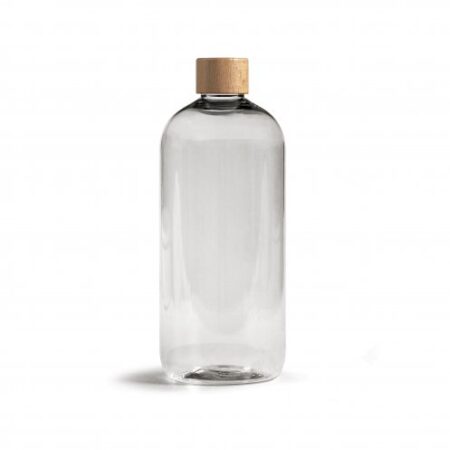 Bouteille transparente avec bouchon en bois française – vue 2