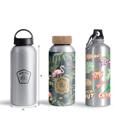 Gourde en aluminium personnalisable 600ml avec bouchon au choix – vue 2