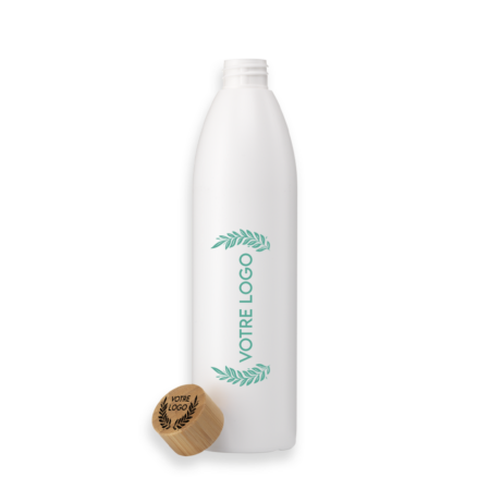 Bouteille Slim personnalisée 500 ml en bioplastique et bambou – vue 2