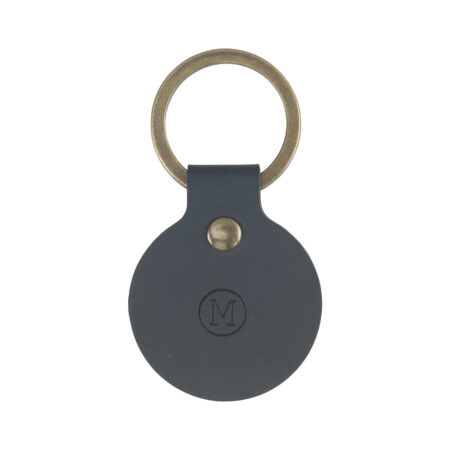 Porte-clé rond personnalisable en cuir recyclé – vue 2