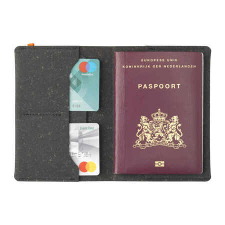 Protège passeport en cuir recyclé personnalisable