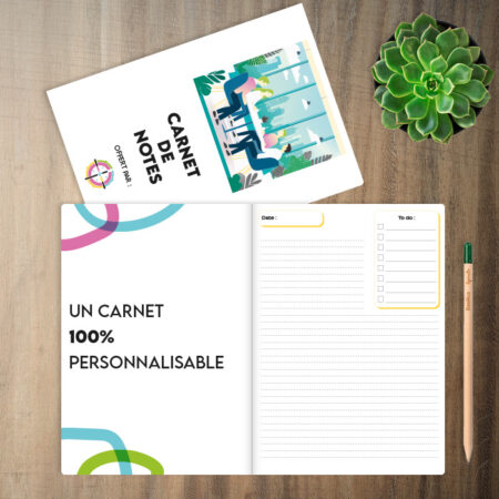 Carnet personnalisé écologique et personnalisable pour entreprise – vue 2