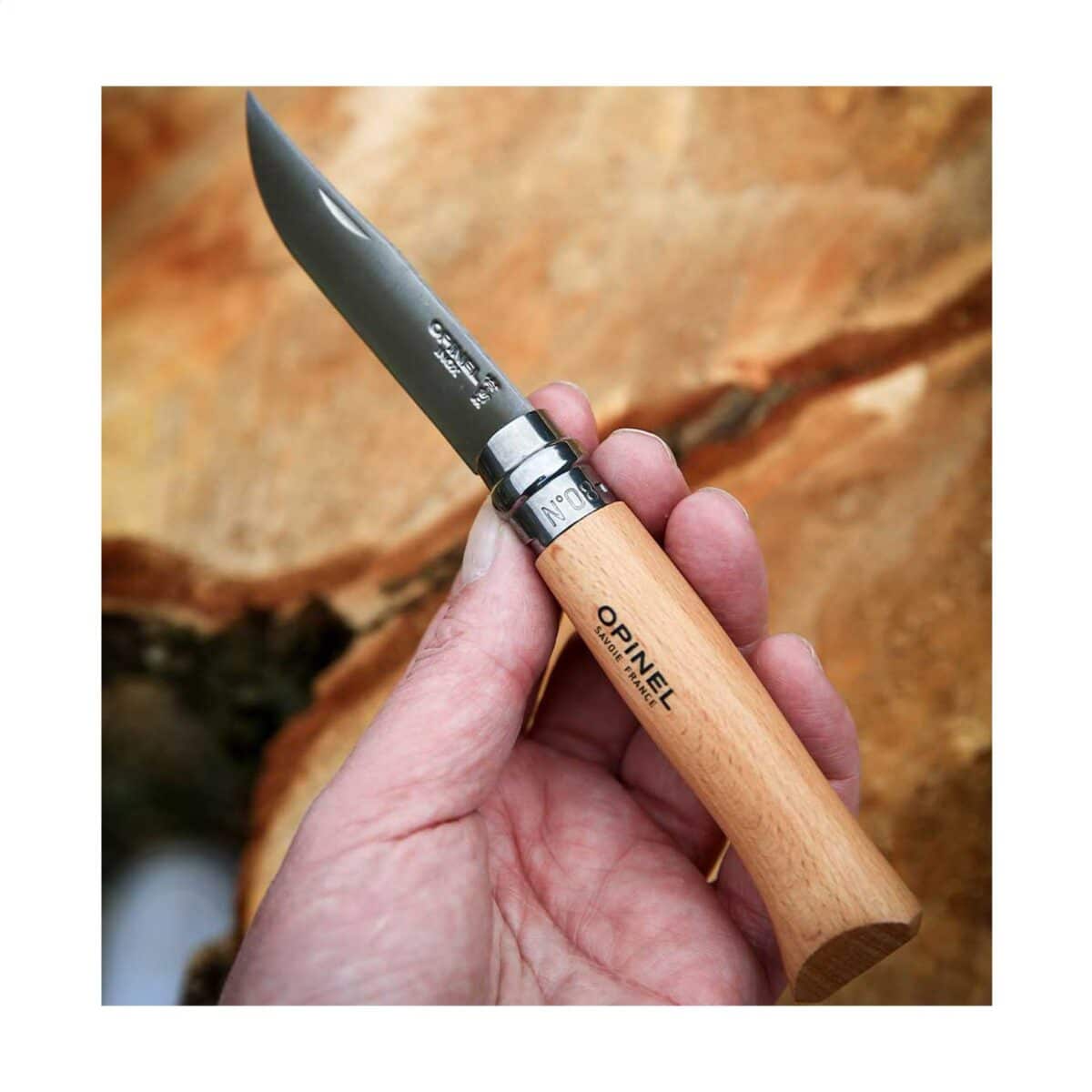 Couteau de poche Opinel Inox N°08 gravure laser