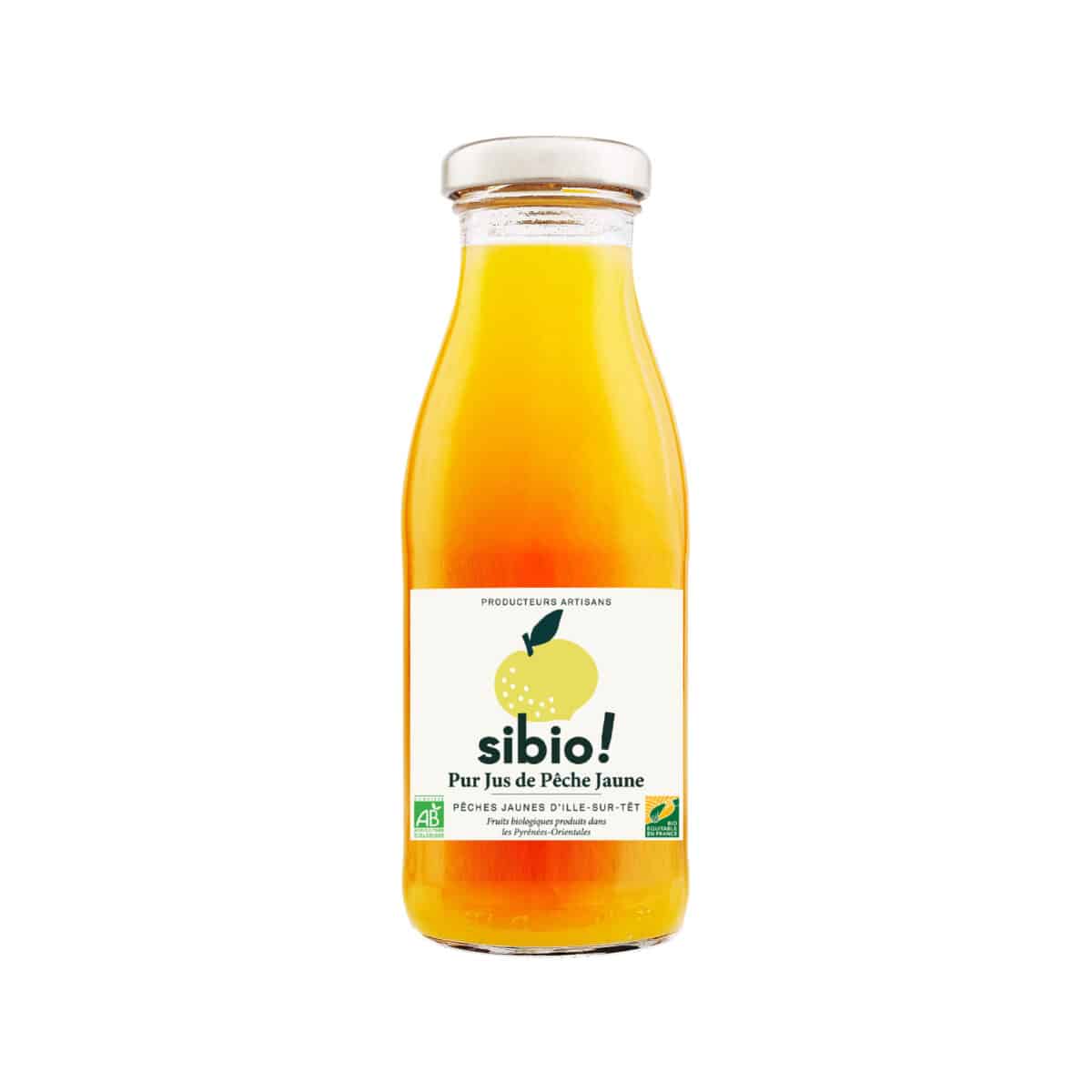 jus de pêche jaune bio