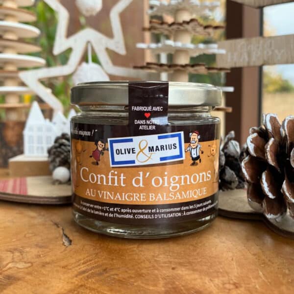 Confit d’oignons au vinaigre balsamique artisanal, parfait pour accompagner viandes et fromages