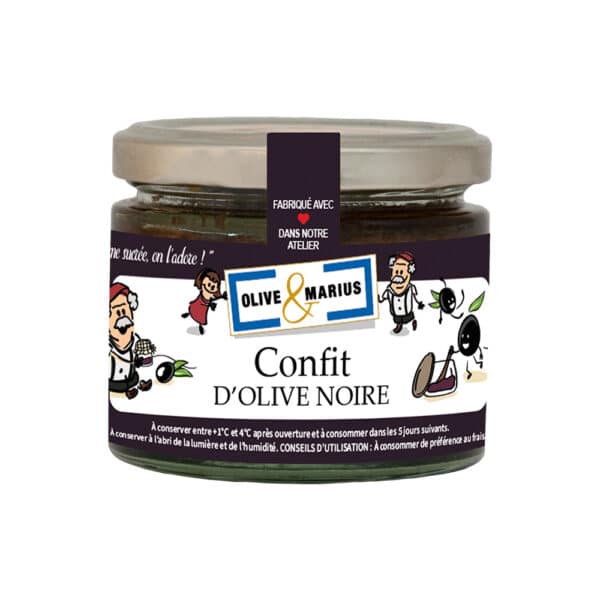 Confit d'olive noire artisanal, parfait pour sublimer viandes, fromages et tapas