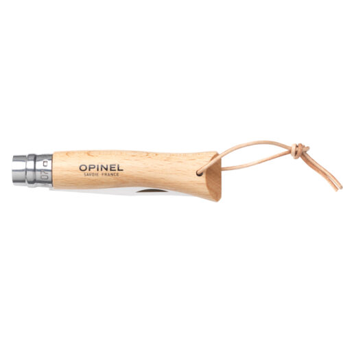 Couteau de poche Opinel Inox N°07 avec cordon en cuir – personnalisable – vue 2