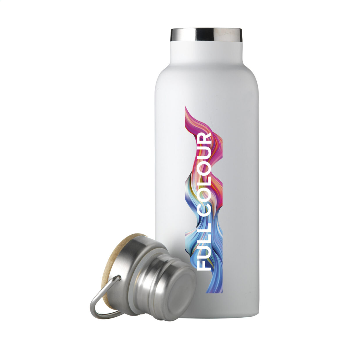 bouteille isotherme en acier recyclé,gourde en bambou et inox,bouteille 500 ml personnalisable,gourde écologique,bouteille réutilisable double paroi <strong data-start="316" data-end="384">Bouteille isotherme 500 ml en acier inoxydable recyclé et bambou</strong>, idéale pour maintenir la température des boissons. <strong data-start="437" data-end="508">Personnalisation par gravure laser ou impression numérique (quadri)</strong> sur plusieurs zones. Dimensions : 7,1 x 22 cm – Poids : 280g – Disponible en <strong data-start="594" data-end="608">6 couleurs</strong>.