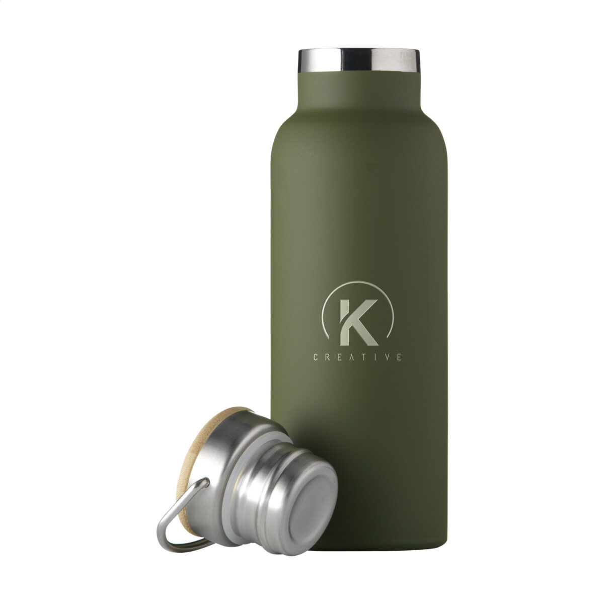 bouteille isotherme en acier recyclé,gourde en bambou et inox,bouteille 500 ml personnalisable,gourde écologique,bouteille réutilisable double paroi <strong data-start="316" data-end="384">Bouteille isotherme 500 ml en acier inoxydable recyclé et bambou</strong>, idéale pour maintenir la température des boissons. <strong data-start="437" data-end="508">Personnalisation par gravure laser ou impression numérique (quadri)</strong> sur plusieurs zones. Dimensions : 7,1 x 22 cm – Poids : 280g – Disponible en <strong data-start="594" data-end="608">6 couleurs</strong>.
