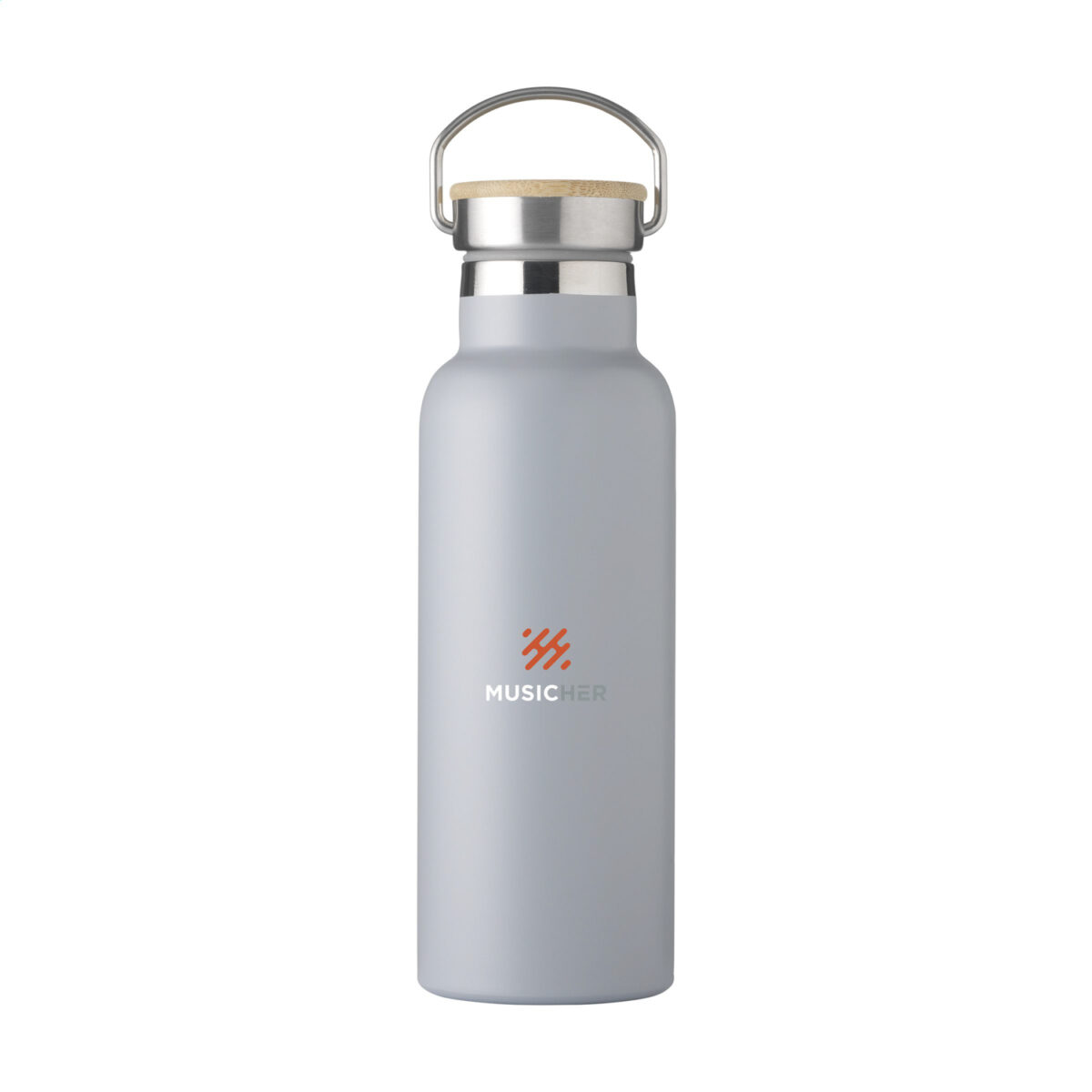 bouteille isotherme en acier recyclé,gourde en bambou et inox,bouteille 500 ml personnalisable,gourde écologique,bouteille réutilisable double paroi <strong data-start="316" data-end="384">Bouteille isotherme 500 ml en acier inoxydable recyclé et bambou</strong>, idéale pour maintenir la température des boissons. <strong data-start="437" data-end="508">Personnalisation par gravure laser ou impression numérique (quadri)</strong> sur plusieurs zones. Dimensions : 7,1 x 22 cm – Poids : 280g – Disponible en <strong data-start="594" data-end="608">6 couleurs</strong>.