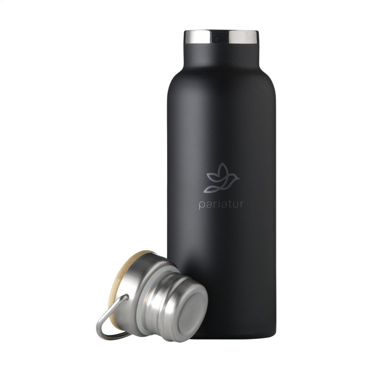 bouteille isotherme en acier recyclé,gourde en bambou et inox,bouteille 500 ml personnalisable,gourde écologique,bouteille réutilisable double paroi <strong data-start="316" data-end="384">Bouteille isotherme 500 ml en acier inoxydable recyclé et bambou</strong>, idéale pour maintenir la température des boissons. <strong data-start="437" data-end="508">Personnalisation par gravure laser ou impression numérique (quadri)</strong> sur plusieurs zones. Dimensions : 7,1 x 22 cm – Poids : 280g – Disponible en <strong data-start="594" data-end="608">6 couleurs</strong>.