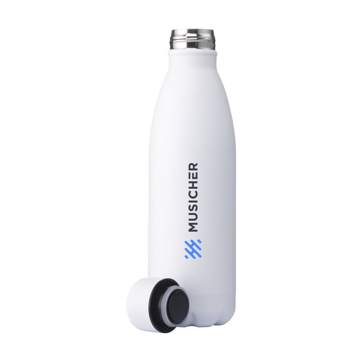 gourde isotherme,gourde en acier inoxydable recyclé <strong>Gourde isotherme en acier inoxydable recyclé</strong>, idéale pour conserver les boissons chaudes et froides. <strong>Personnalisation par gravure laser ou impression numérique</strong> sur différentes zones de marquage. <strong>Dimensions : 7 x 26 cm</strong> – <strong>Poids : 285g</strong> – <strong>Contenance : 500 ml</strong>.