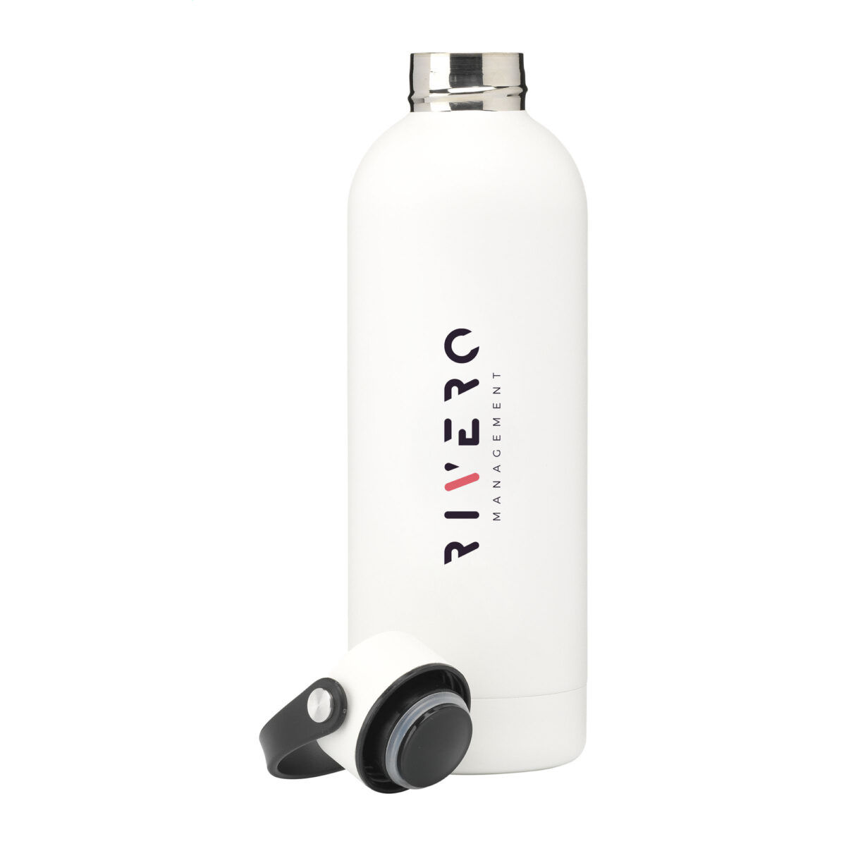 Thermos isotherme 500 ml en acier inoxydable recyclé, personnalisable en gravure laser ou impression numérique. Double paroi, maintien chaud 12h, froid 24h.
