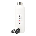 Thermos isotherme 500 ml en acier inoxydable recyclé, personnalisable en gravure laser ou impression numérique. Double paroi, maintien chaud 12h, froid 24h.