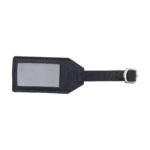 Étiquette de bagage en feutre RPET recyclé, idéale pour identifier facilement ses valises. Personnalisation en sérigraphie (1 couleur) sur une zone de marquage de 140 x 10 mm. Dimensions : 11 x 5.5 cm – Poids : 9g. Disponible en gris ou noir.