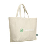 Sac cabas 19L en fibres de chanvre 475 g/m², personnalisable en sérigraphie (1 ou 2 couleurs). Résistant, écologique et réutilisable pour un usage quotidien.