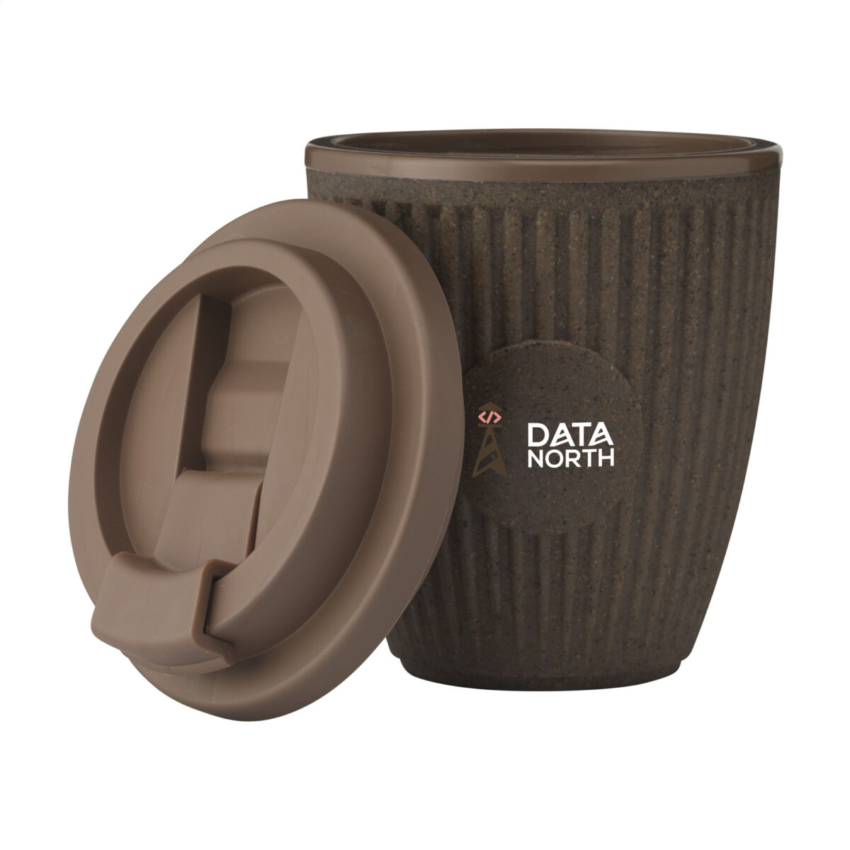 Tasse à café 250 ml en marc de café et déchets de canne à sucre – À double paroi avec couvercle