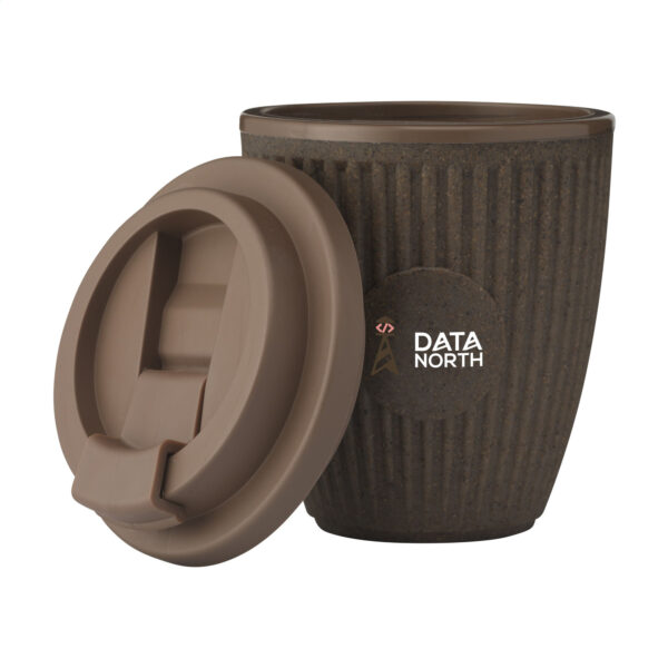 Tasse à café 250 ml en marc de café et déchets de canne à sucre – À double paroi avec couvercle