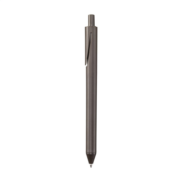 Stylo bille en marc de café, personnalisable en tampographie (1 ou 2 couleurs). Léger, durable et écoresponsable, disponible avec encre bleue ou noire.