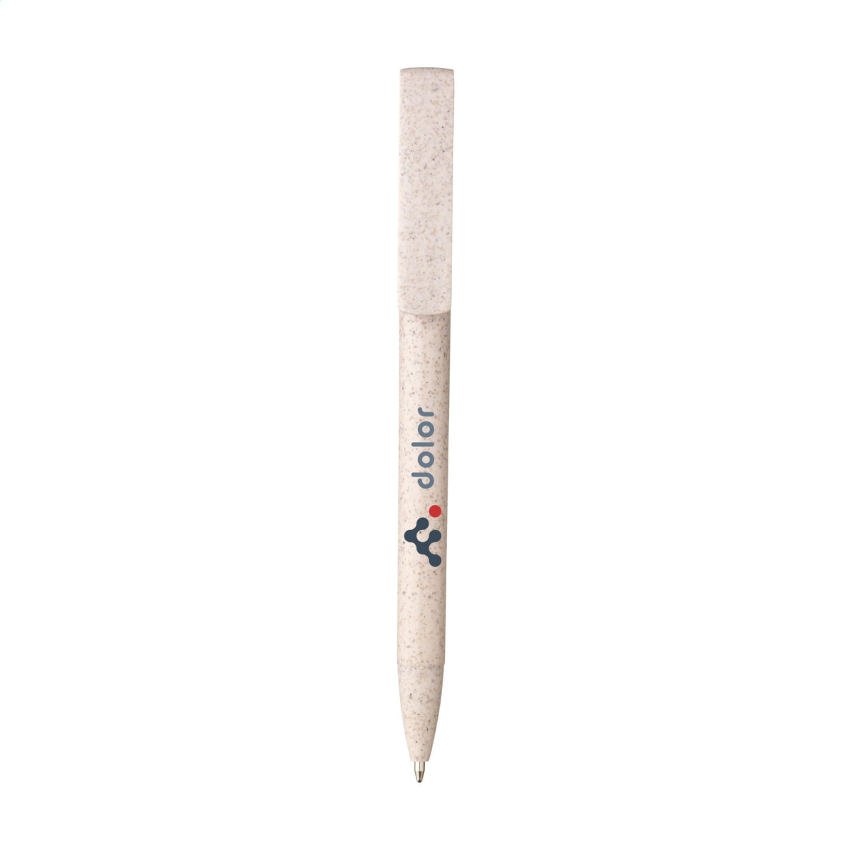 Stylo bille écologique composé à 80 % de paille de blé, avec une fonction support de téléphone intégrée