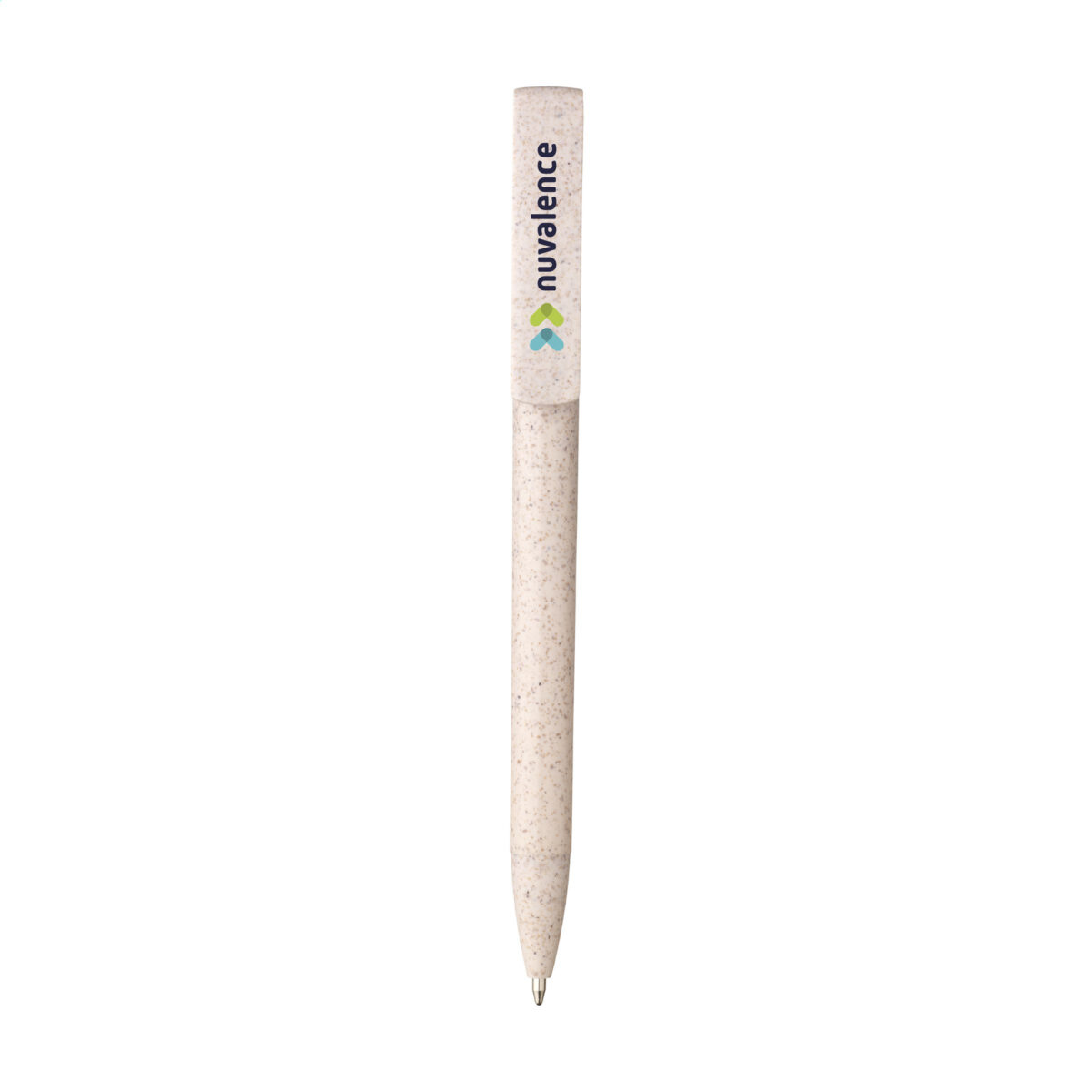 Stylo bille écologique composé à 80 % de paille de blé, avec une fonction support de téléphone intégrée