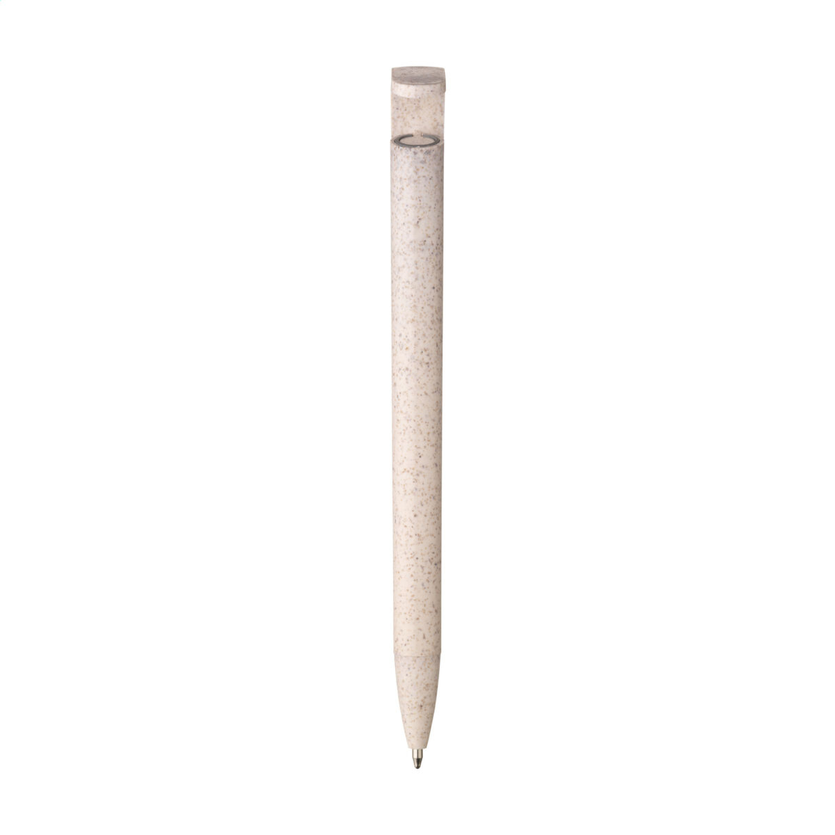 Stylo bille écologique composé à 80 % de paille de blé, avec une fonction support de téléphone intégrée