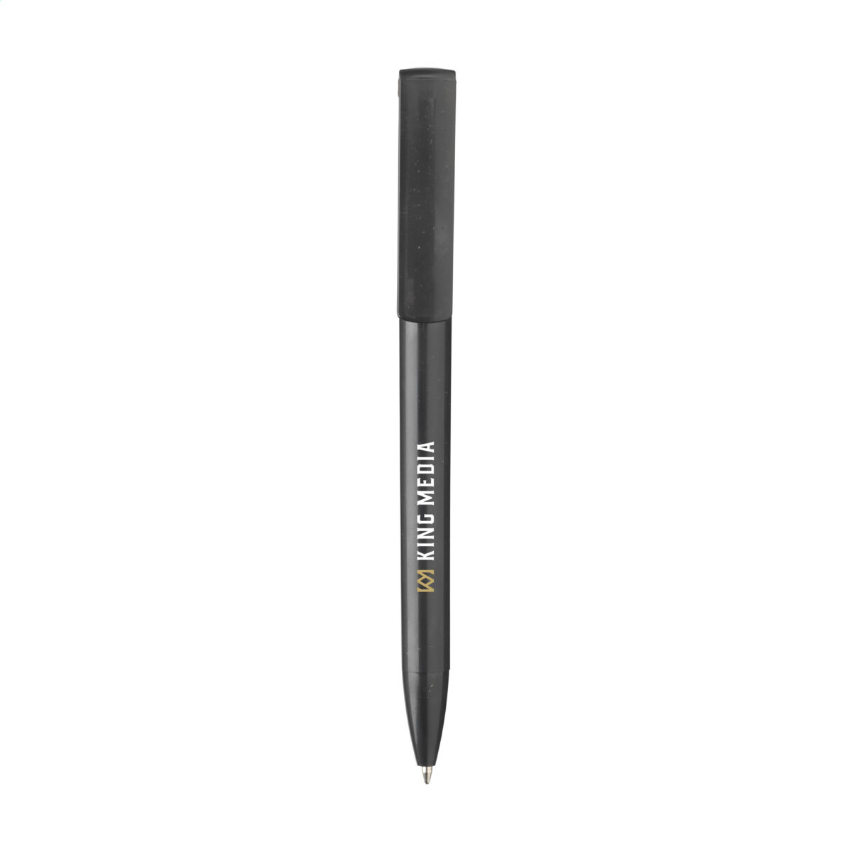 Stylo bille écologique composé à 80 % de paille de blé, avec une fonction support de téléphone intégrée