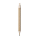 Stylo bille en déchets de blé et papier recyclé, personnalisable en tampographie (1 ou 2 couleurs). Léger, écoresponsable et disponible en naturel ou noir.