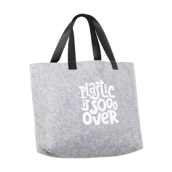 Totebag recyclé 20L en feutre RPET fabriqué à partir de bouteilles PET recyclées, personnalisable en sérigraphie (1 ou 2 couleurs)