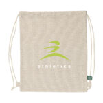 Sac en chanvre 250 g/m², avec cordon de serrage et personnalisation en sérigraphie (1 ou 2 couleurs). Format 33 x 40 cm, résistant et écoresponsable.