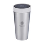 Thermos réutilisable 340 ml, fabriqué en 98% d’acier inoxydable recyclé, avec couvercle innovant Quick-Click™ et Trust-Lock™. Personnalisation par gravure laser (avec ou sans nominatif) sur une zone de 35 x 35 mm. Dimensions : 8,4 x 20 cm – Poids : 276g – Disponible en blanc, bleu, vert et noir.