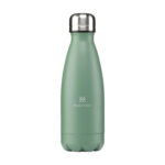 Bouteille 500 ml en acier inoxydable recyclé, personnalisable en gravure laser ou impression numérique (quadri), disponible en 6 couleurs.
