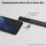 Kit de connectivité tout-en-un comprenant un câble USB-C 60W, des adaptateurs Lightning, Micro USB et USB-A, ainsi qu’un emplacement pour carte Micro SD et Nano SIM avec éjecteur de SIM intégré.