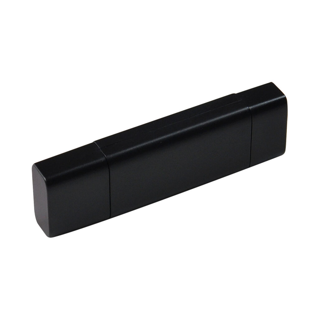 Clé USB 8 GB, 16 GB ou 32 GB fabriquée en ABS recyclé, équipée d’un double connecteur USB 3.0 et USB-C pour une compatibilité étendue avec PC, Mac, Linux et smartphones. Dimensions : 62 x 19 x 10 mm. Poids : 25,5 g. Personnalisable par impression numérique sur une zone de 19 x 60 mm. Fournie avec un manuel dématérialisé. Made in France.