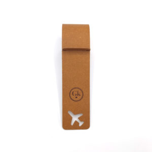 Porte étiquette de bagage en cuir recyclé