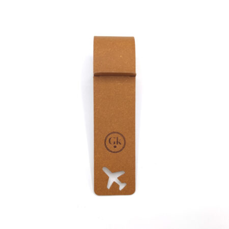 Porte étiquette de bagage en cuir recyclé