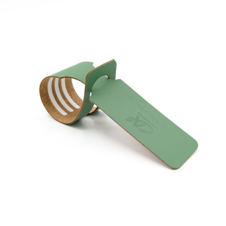 Porte étiquette de bagage en cuir recyclé