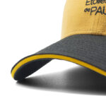 Casquette haut de gamme en coton bio 280 g/m², coupe 6 pans avec visière incurvée et ligne sandwich contrastée. Taille unique, dimensions 21 x 17 x 11 cm. Personnalisation par broderie ou broderie 3D (zone 40 x 80 mm). Plus de 30 coloris Pantone disponibles. Fabrication française.