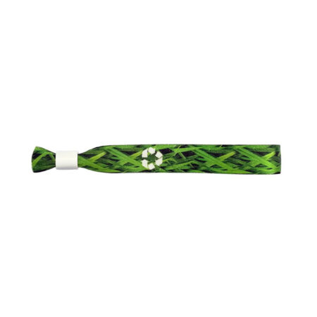 Bracelet en RPET personnalisable en sublimation. Impression recto-verso 35 x 1,5 cm avec visuels durables. Fabriqué en Europe. Couleurs sur mesure.