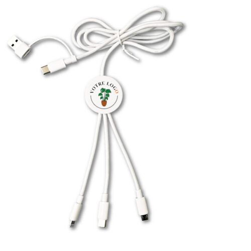 Multicâble 5-en-1 français : charge rapide 20W, 3 connecteurs – vue 2