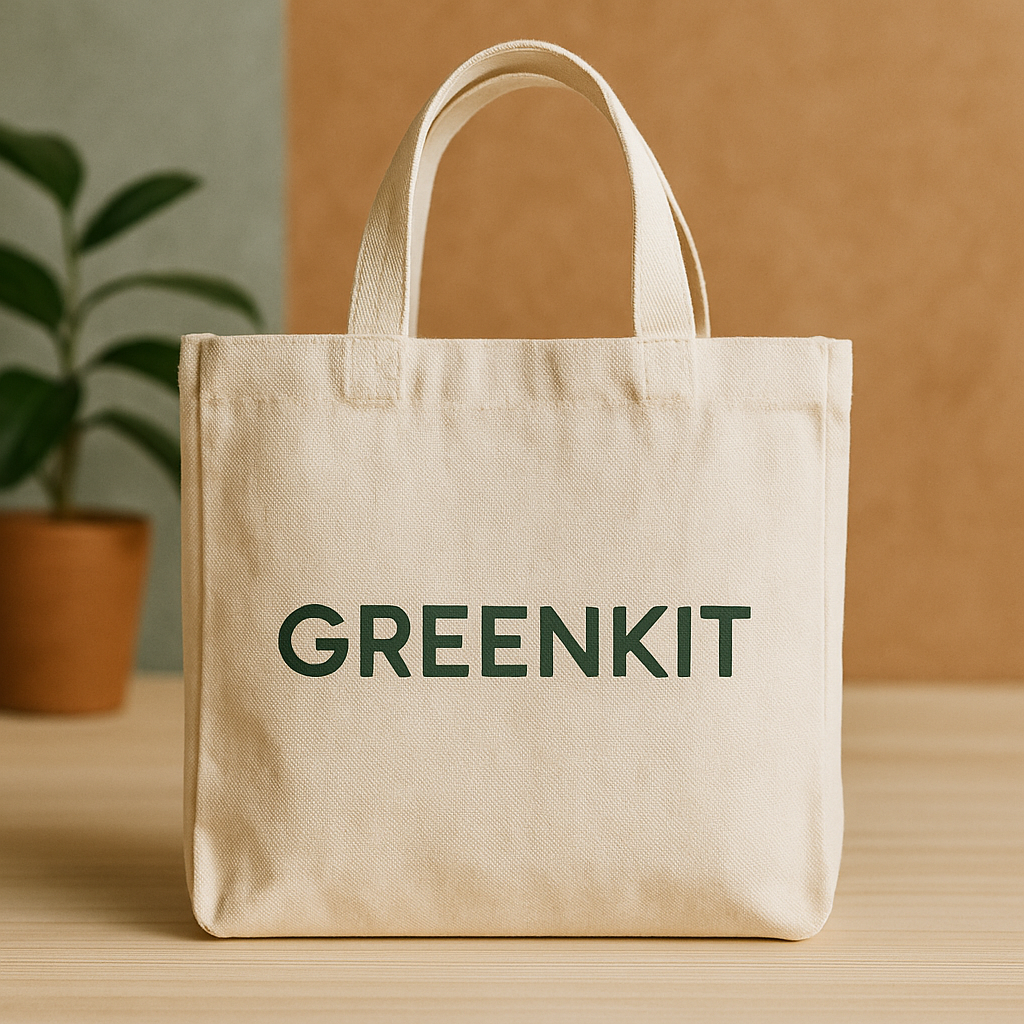 Tote bag publicitaire minimaliste en coton bio avec logo discret