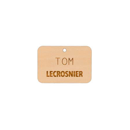 Badge en bois de hêtre - Goodies en bois fabriqués à Montpellier