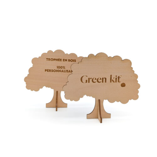 Mini trophée en bois forme arbre - Fabrication française – vue 2