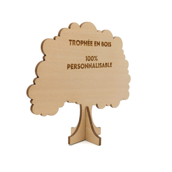 Mini trophée en bois forme arbre - Fabrication française