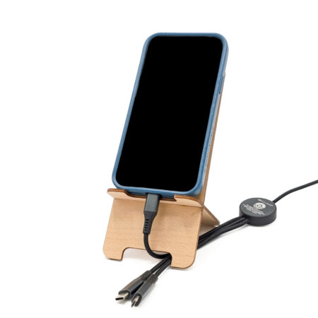 Support téléphone bois personnalisé en hêtre – Fabrication française
