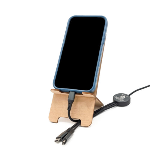 Support téléphone bois personnalisé en hêtre – Fabrication française