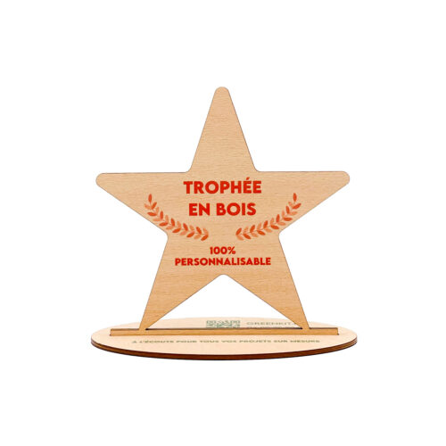 Mini Trophée en Bois - Forme Étoile