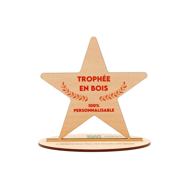 Mini Trophée en Bois - Forme Étoile