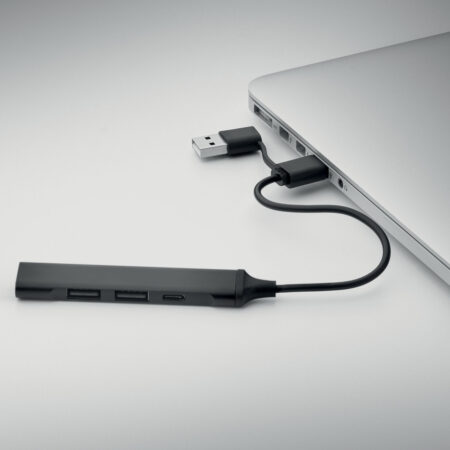 Hub USB à 4 ports en aluminium recyclé – vue 2