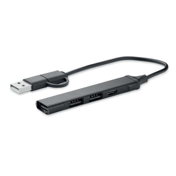 Hub USB à 4 ports en aluminium recyclé